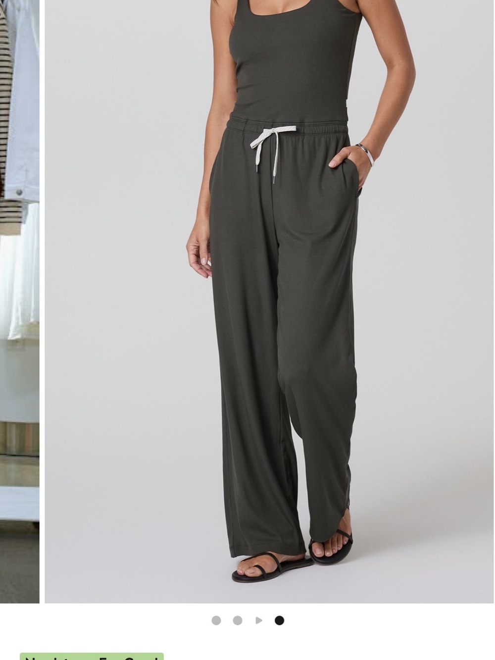 Vuori Wide-Leg Pose Scoop Jumpsuit in Dark Olive - Picture 4 of 9